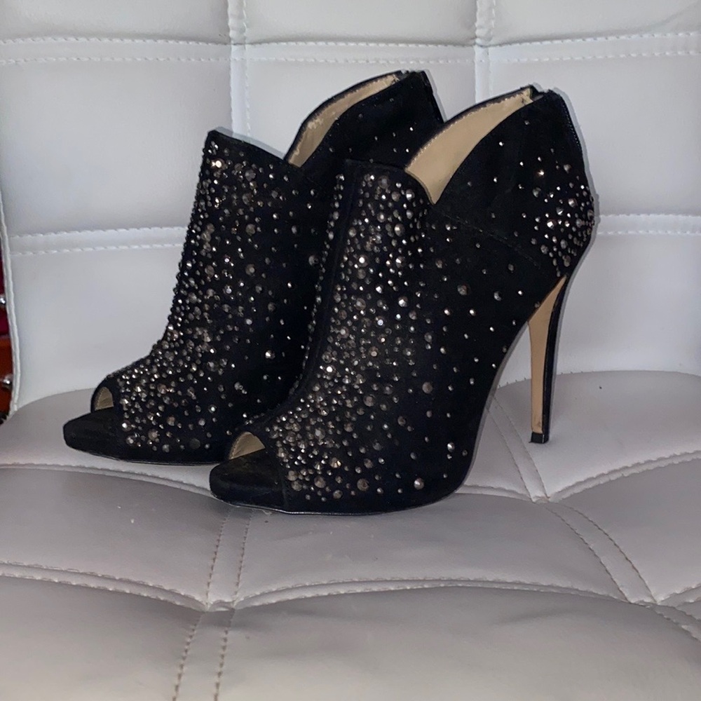Black suede booties